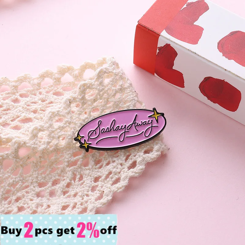 Оптовая продажа эмалированные булавки Sashay булавка для лацкана Rupauls Drag Race розовые