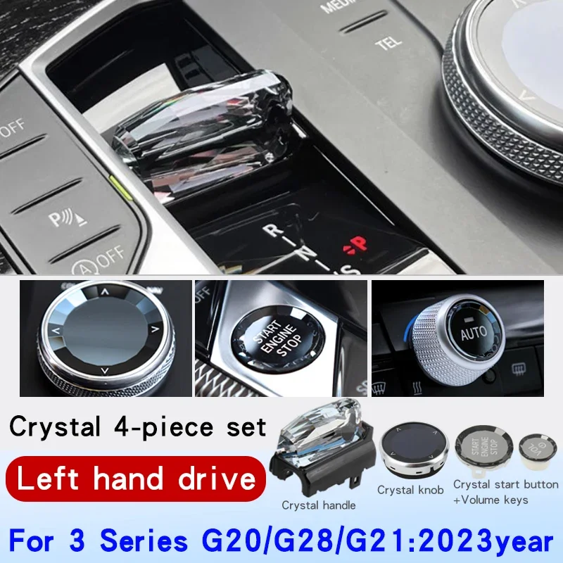 

Набор из 4 предметов для BMW 2 3 4 серии F44 F45 F46 G20 G21 G22 G23 G26 G28 i3 i01 ix3 G01 2023 Хрустальная ручка переключения передач с лопастями