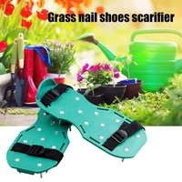 1 pair grass spiked gardening walking revitalizing lawn aerator sandals nail shoes scarifier nail cultivator yard garden tool