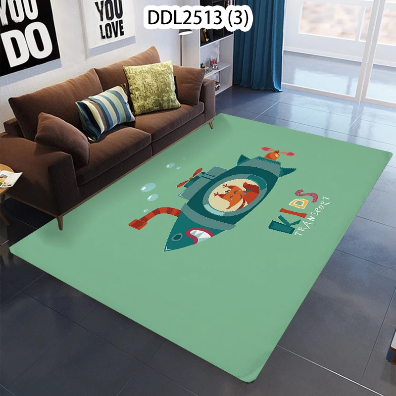 

Подводная лодка с мультяшными рыбками, большой коврик для гостиной, домашние ковры для спальни, ковры для спальни, 3d ковер, декоративный ков...