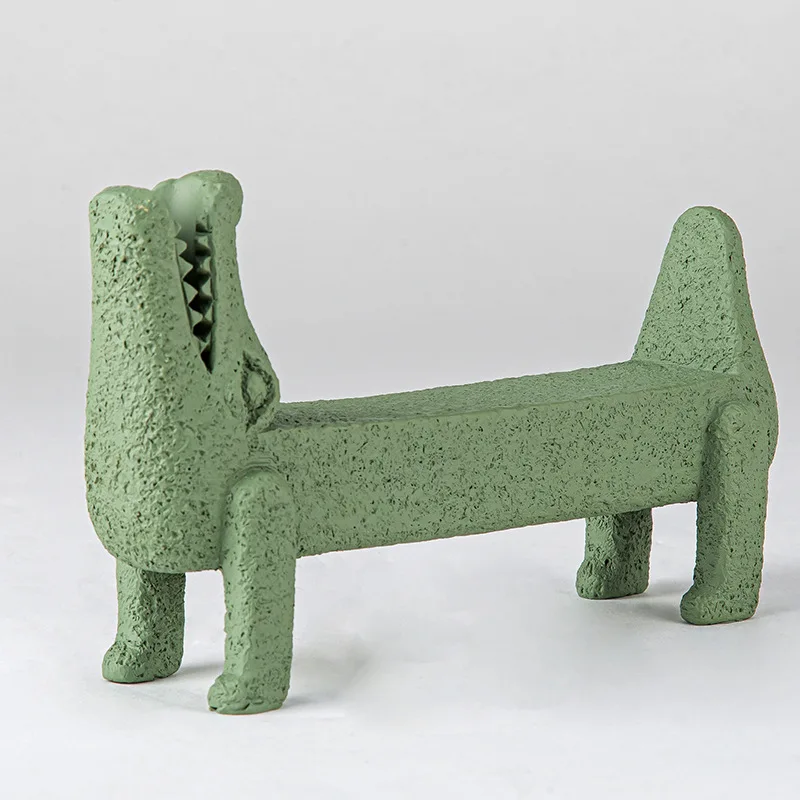 

TingKe creative cartoon green cute crocodile ornaments modern minimalist home children's room decoration resin animal ornaments