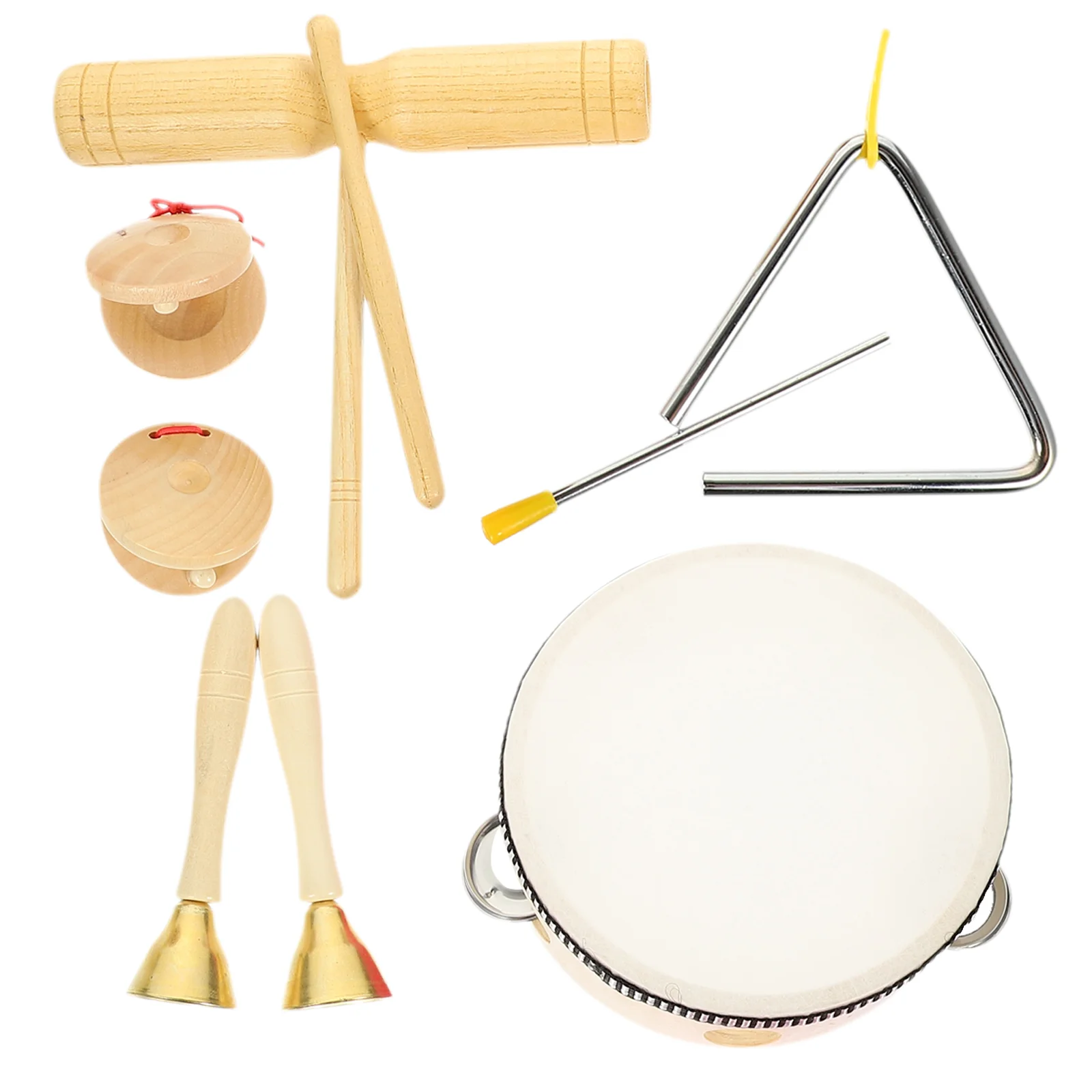 

Kidstoys Percussion Toddler Instruments Instrument Musicaleducational Wooden Tambourine Montessorihands Gifthand Bell Wood