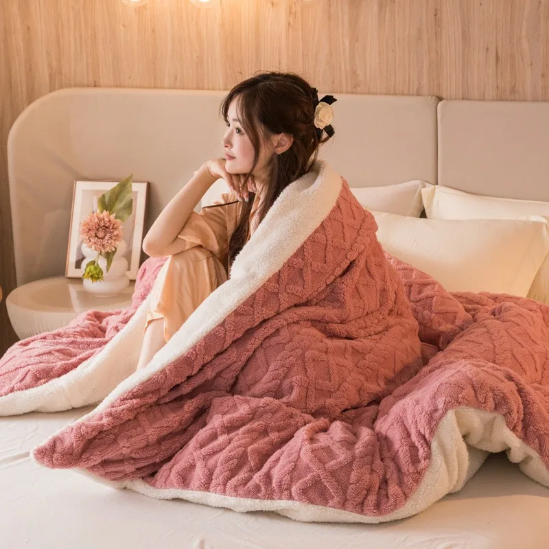 

1Pc Duvet Cover Home Textiles Winter Warm Luxury Two Sides Plush Multifunctional Double Blanket King Quilt Cover Comforter Cover