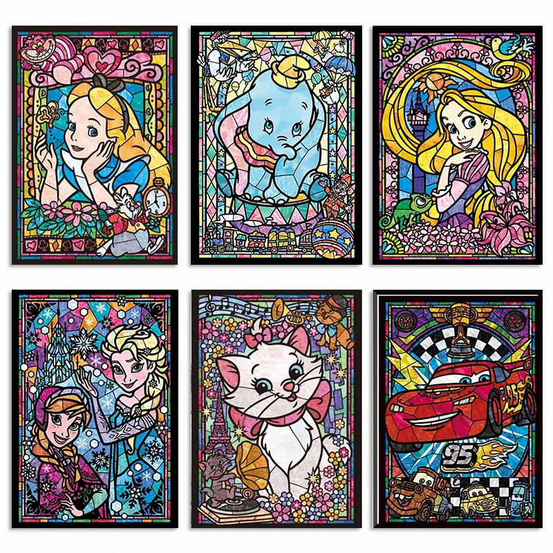 

Disney Diamond Painting Cartoon Characters Set Hobby Art DIY Full Drill Fairy Princess Square Round Mosaic Home Decoration ll65