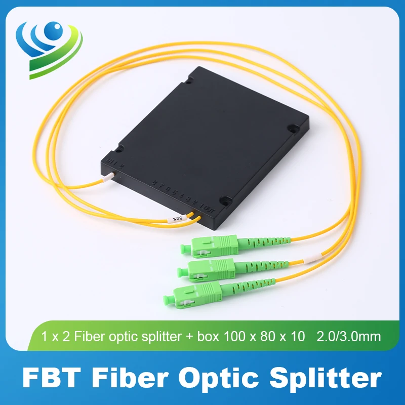 Fiber Optic Splitter 1/99 2/9810/90 20/80 30/70 40/60 50/50 Various Types 1x2 2.0/3.0mm FBT Splitter With Connectors