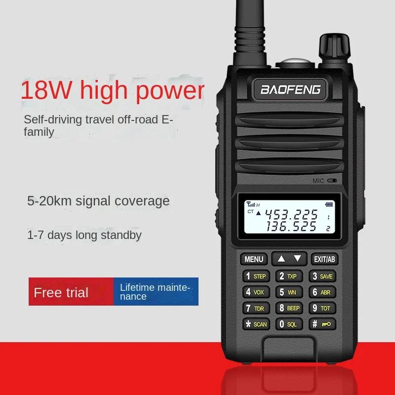 Baofeng BF-UVF10 Walkie-talkie 18W Outdoor Go on Road Trip Handset UV5R FM BF-A58S Walkie-talkie