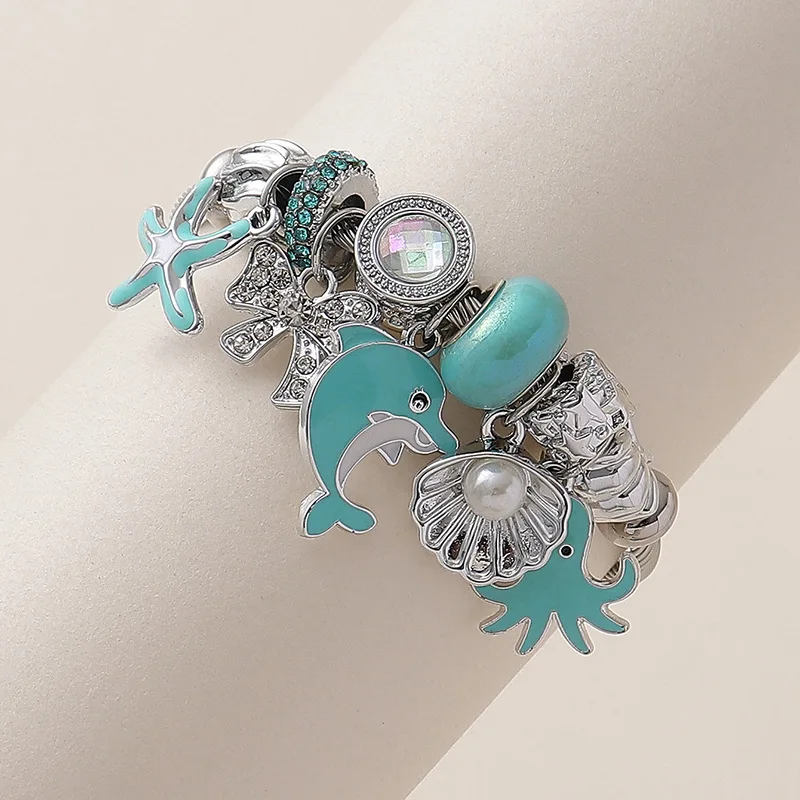 Дельфин морская звезда осьминог браслеты женские украшения из нержавеющей стали