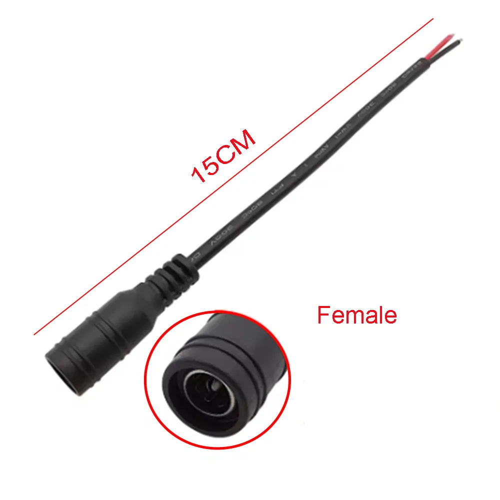 1/5/10 шт. черный 5 x 2 1 мм штекер постоянного тока папа-мама кабель проводной косичка