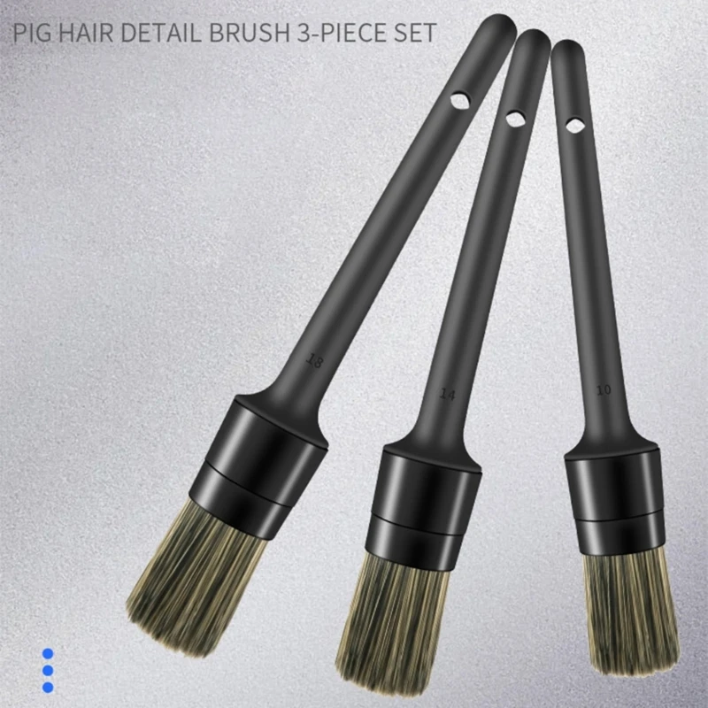 

3Pcs Car Detailing Brushes Kit,Detail Brush Set, Cleaning Kit for Cleaning Wheels, Dashboard, Interior,Exterior D7YA