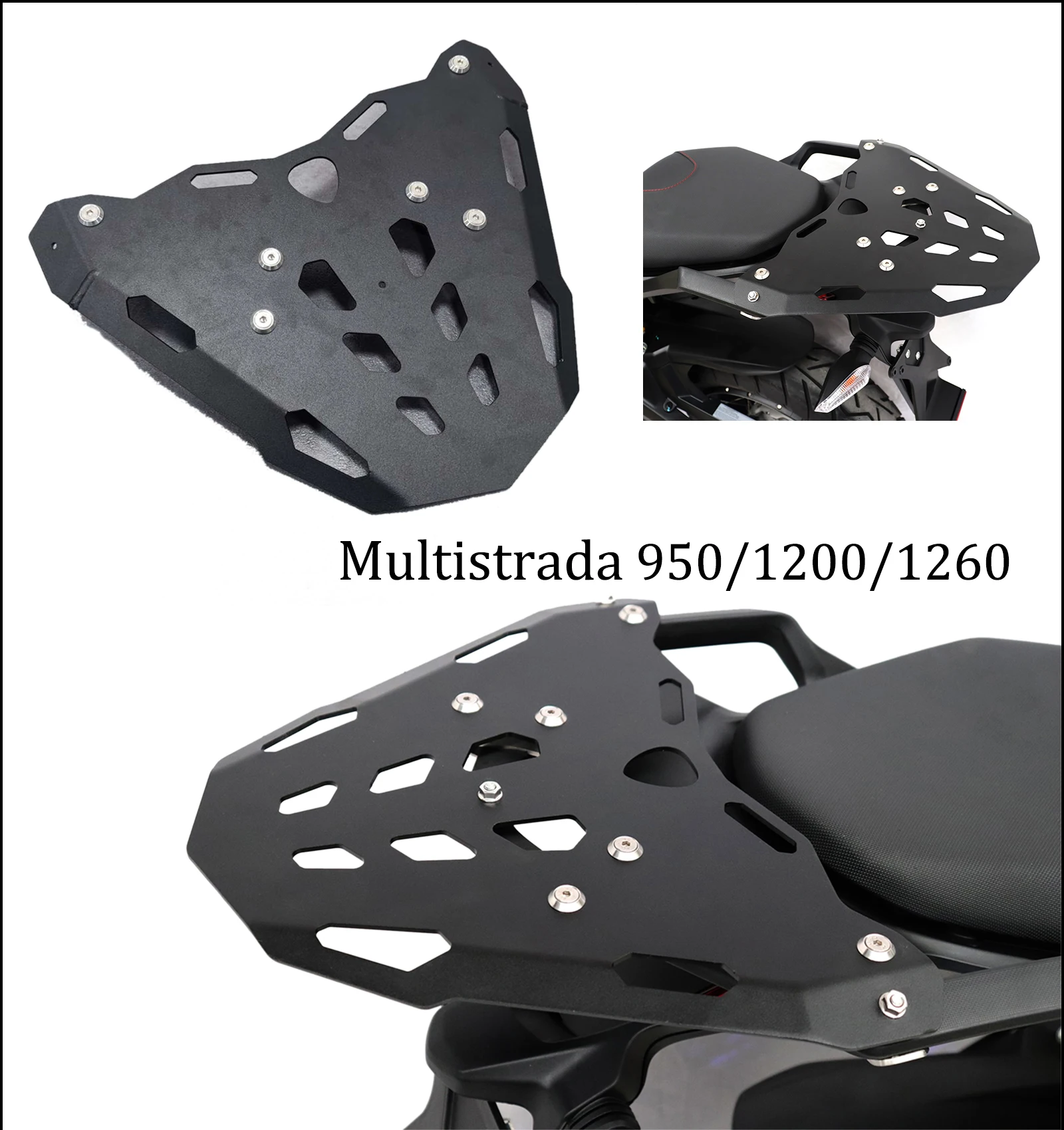 

Mtkracing for ducati multistrada 950 1200 1260 2015-2020 rear carrier tailgate saddle bag carrier kit rack carrier