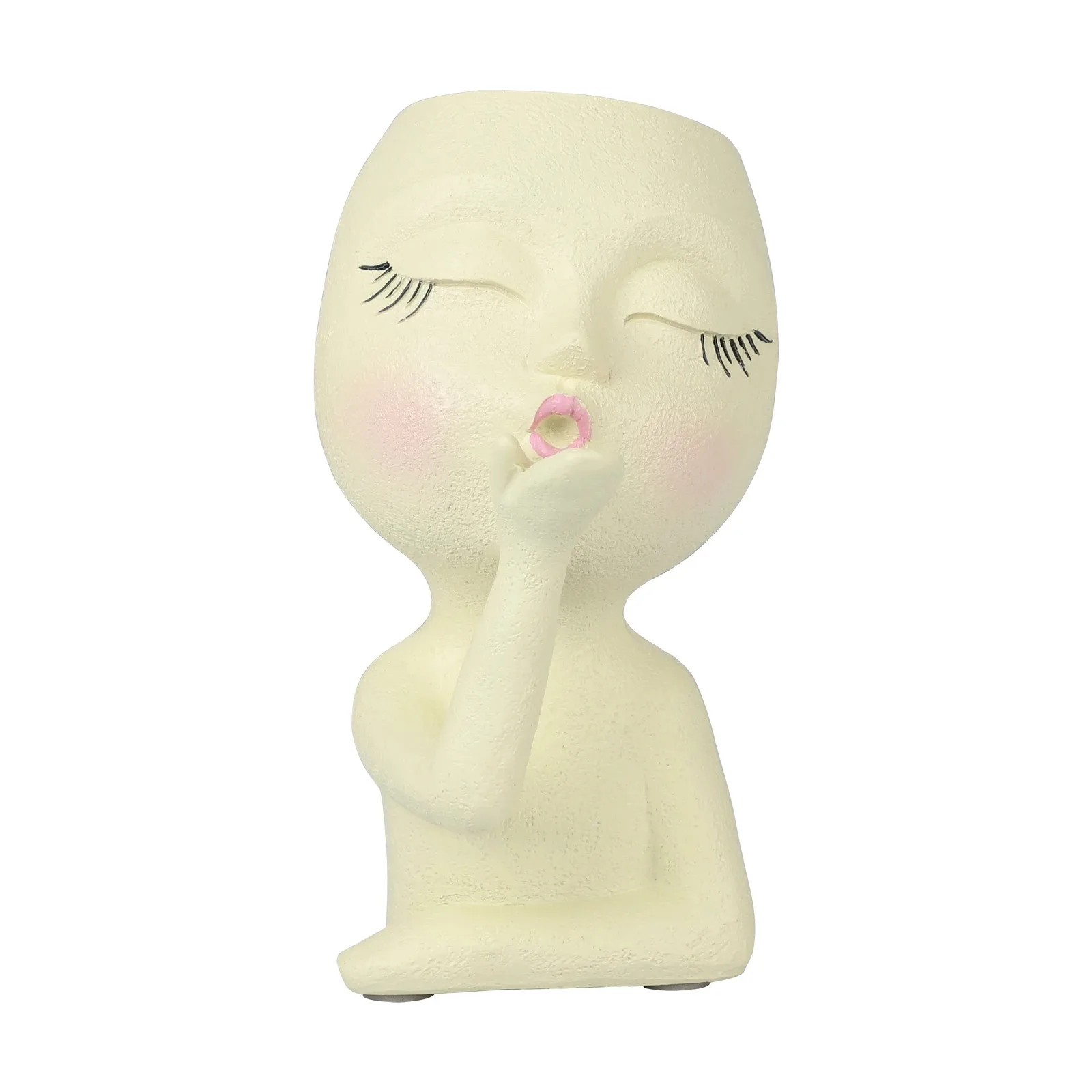 

Цветочный горшок из смолы с улыбающимся лицом