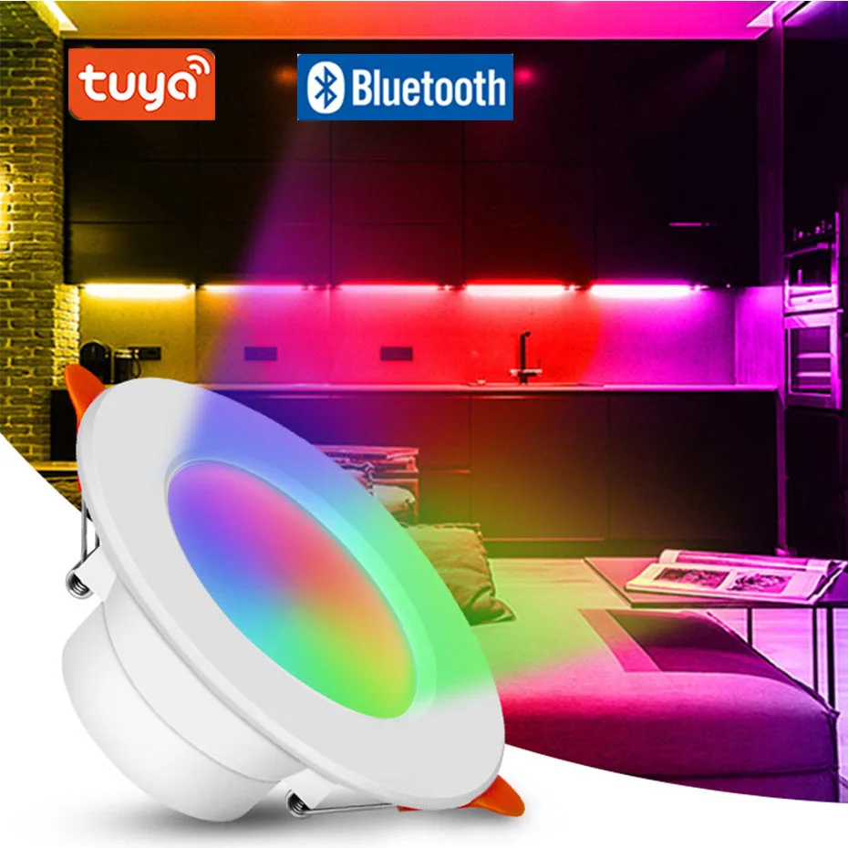 

Tuya Smart Downlight Led 10W 110V 220V Spot LED Ceiling Lamp RGB+WW+CW Recessed Indoor Lighting Bluetooth Wireless Control