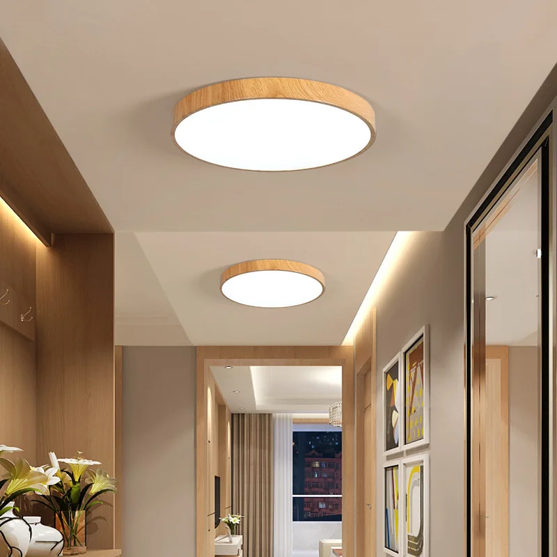 

2.8Cm Height Bedroom Closet Room Decor Luminary Led Wood Ceiling Lamps Bedroom Living Room Entrance Corridor Ceiling Lighting