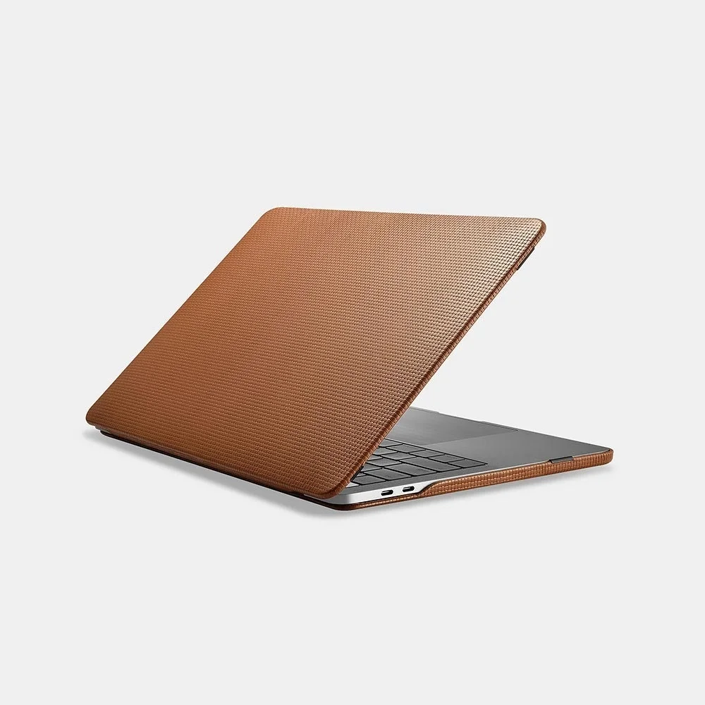 

icarer For MacBook Pro 13 " 2020 / 2019 / 2018 /2017 /2016 Real Leather Woven Pattern Series Case Shockproof Protection Cover
