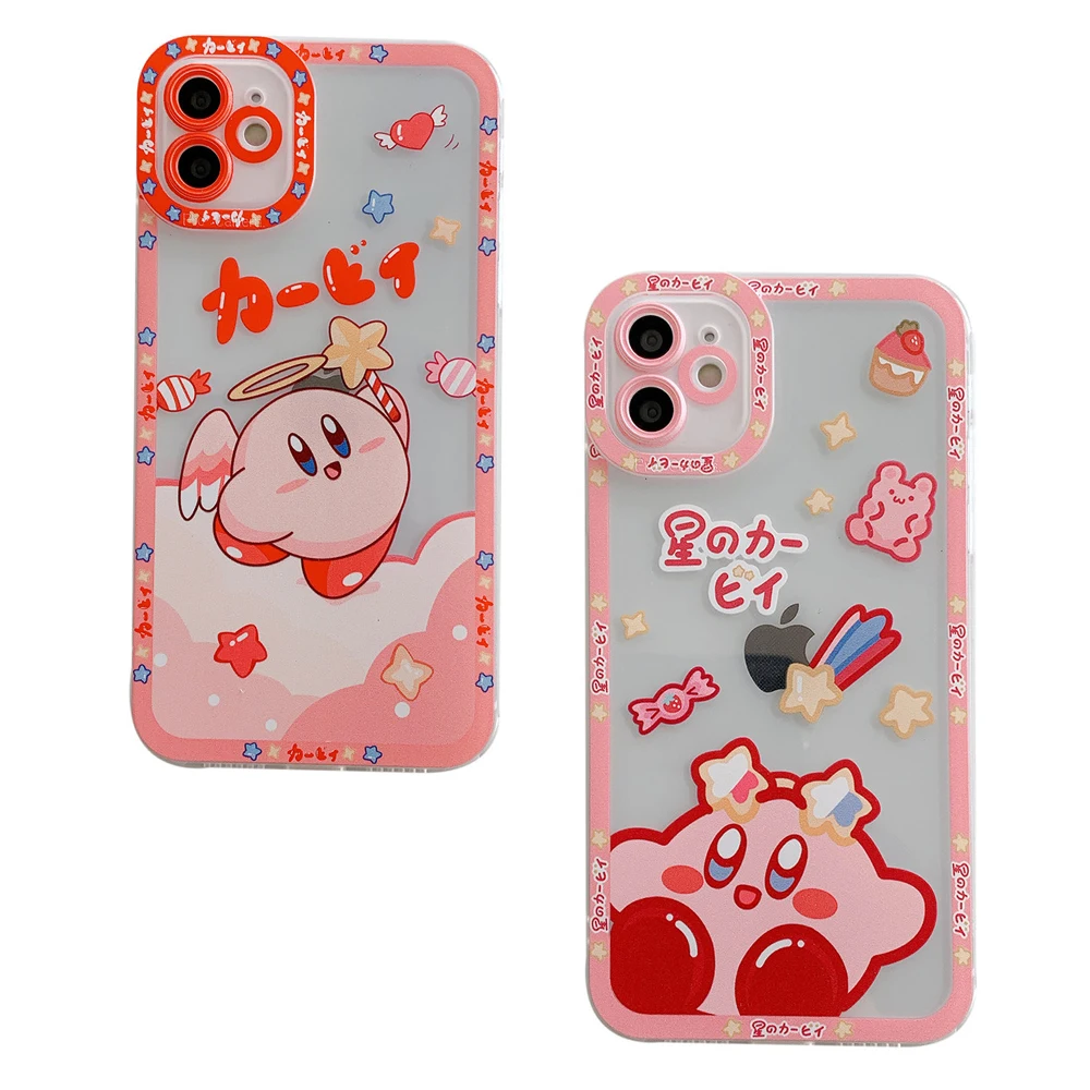 

Чехол для телефона с рисунком аниме Kirby для Iphone13 12 Kawaii полноразмерный мягкий прозрачный защитный чехол для телефона с защитой от падения Под...