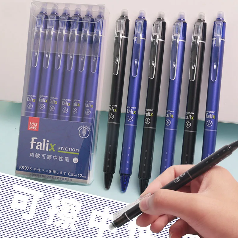3/12pcs Erasable Pens Gel Pen Set 0.5mm Blue/Black Ink Magic