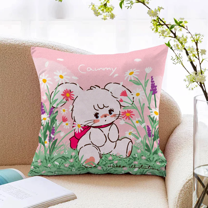 

Anime Pillow Cases Mikkos Decorative Cushions Cover for Sofa Pillowcase Cushion Covers Pillowcases Short Plush Pillows 45*45 Bed
