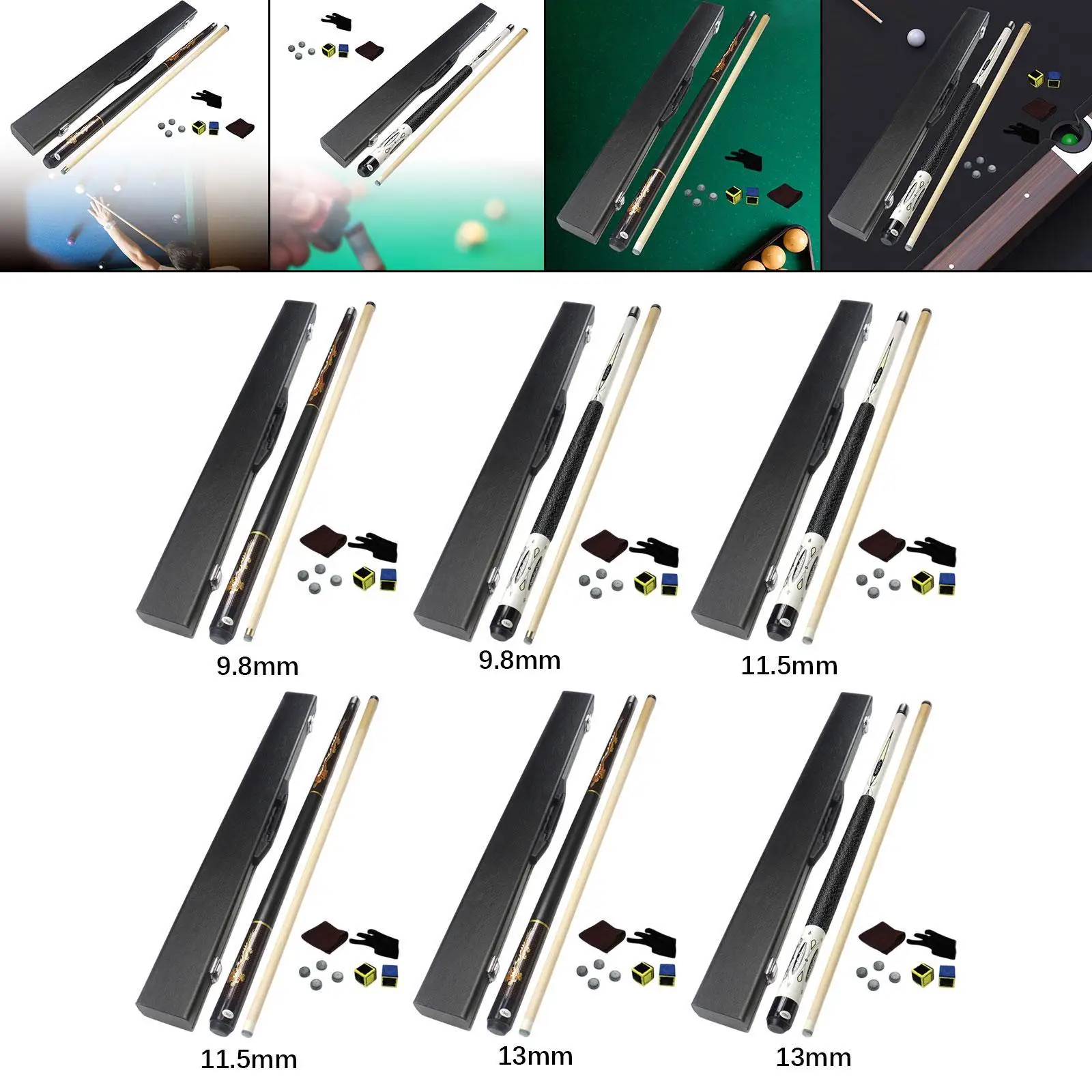 Бильярдный кий китайский черный восемь шаров 57 дюймов 1/2 разделения бильярдный