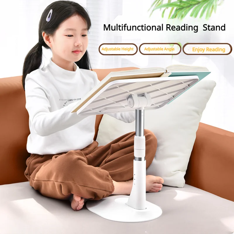 

Oatsbasf Multifunctional Reading Desk Bed Sofa Floor Book Stand Tablet Support Holder Angle Height Adjustable Small Table in Car