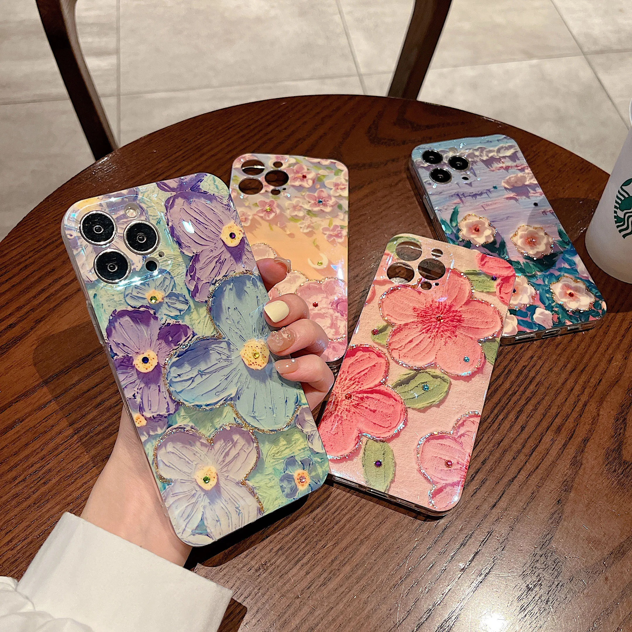 

Blu-ray Flowers Silicone Soft Case For Huawei Nova 9 Pro Luxury Shockproof Phone Cover for Huawei Nova 8 7 Pro 6 SE Nova 8i 5i 5