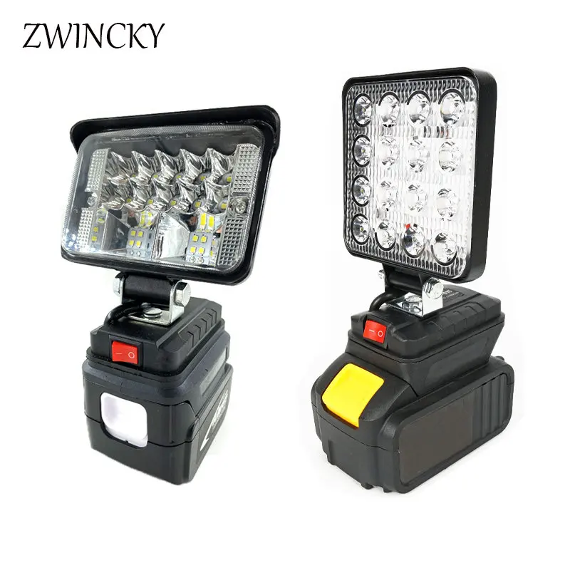 

3 / 4 дюймовый 27 Вт светодиодный Рабочий фонарь, фонасветильник для Makita 18 в, литий-ионный аккумулятор, беспроводной, для кемпинга, аварисветил...