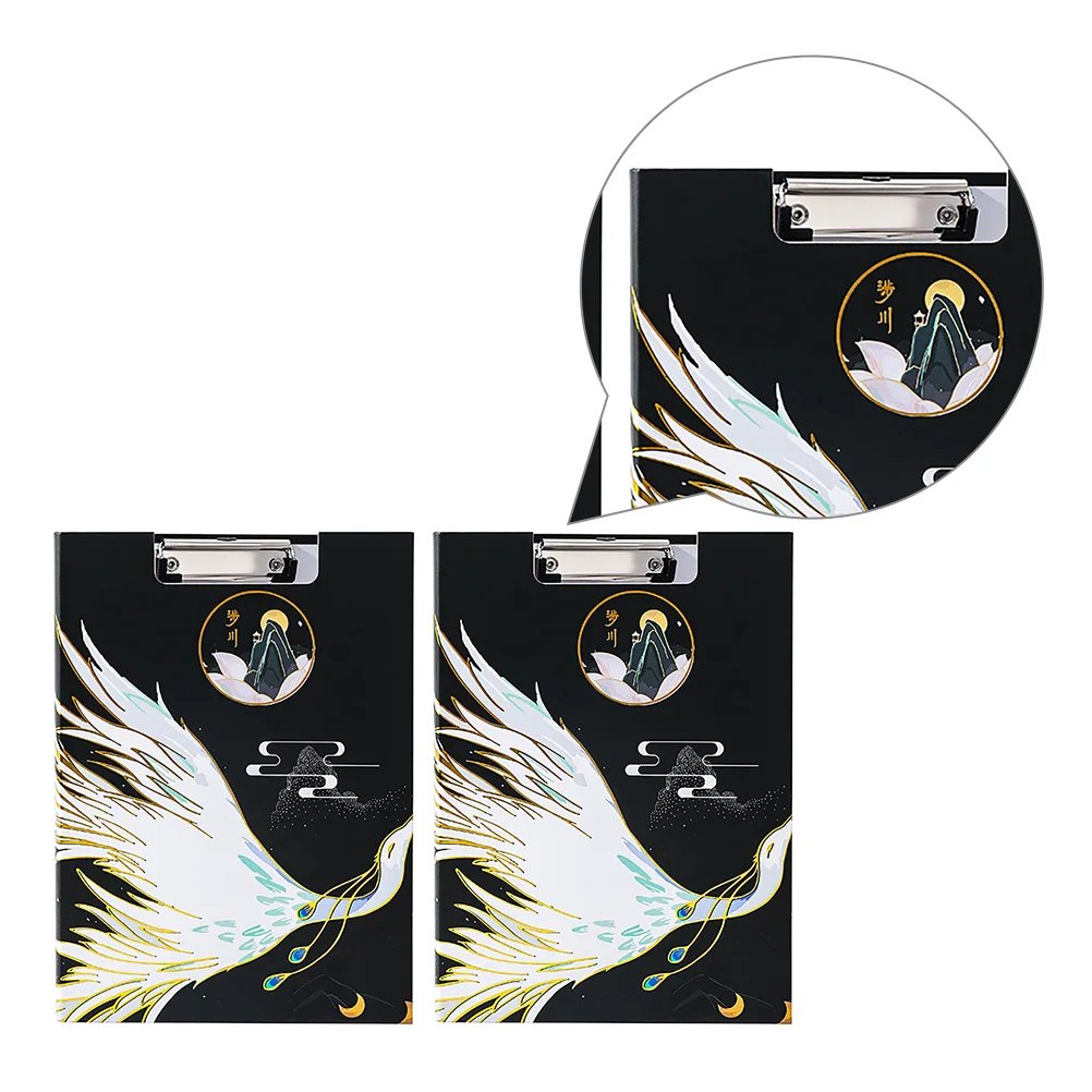 

2Pcs Clipboard Adults Students Office Ancient Style A4 File Holder Document Folder Clip