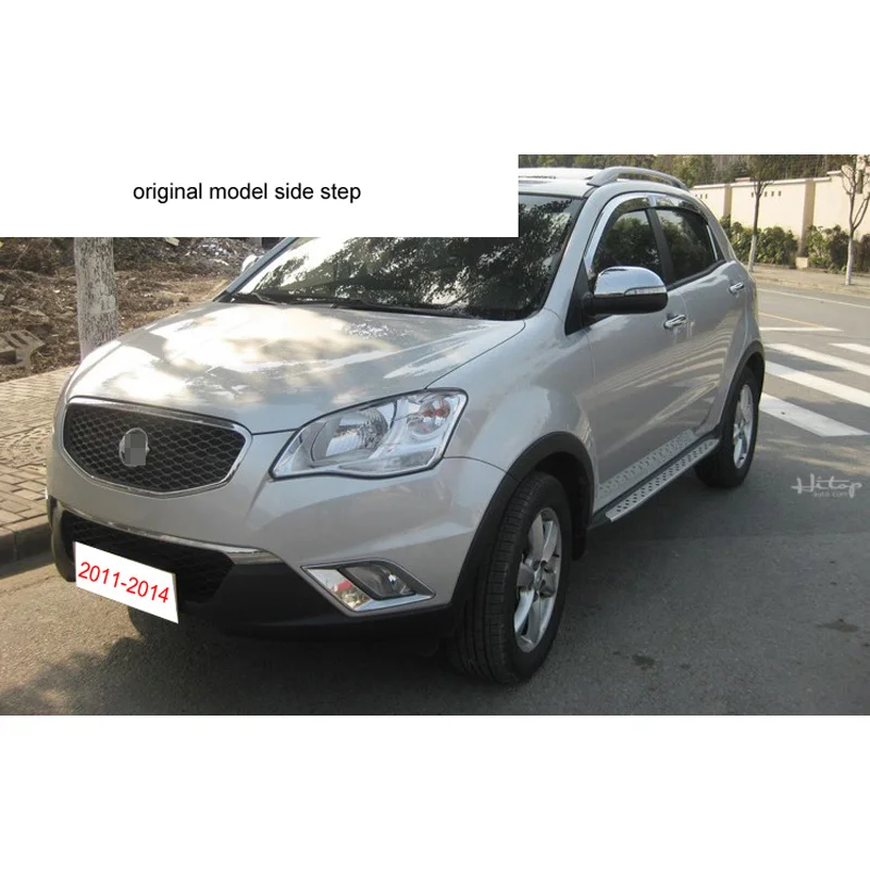 Фото OEM-стиль, боковая подножка, педаль, штанга для Ssangyong Korando C 2011-2014-2019, алюминиевый сплав + ABS, качество ISO №5