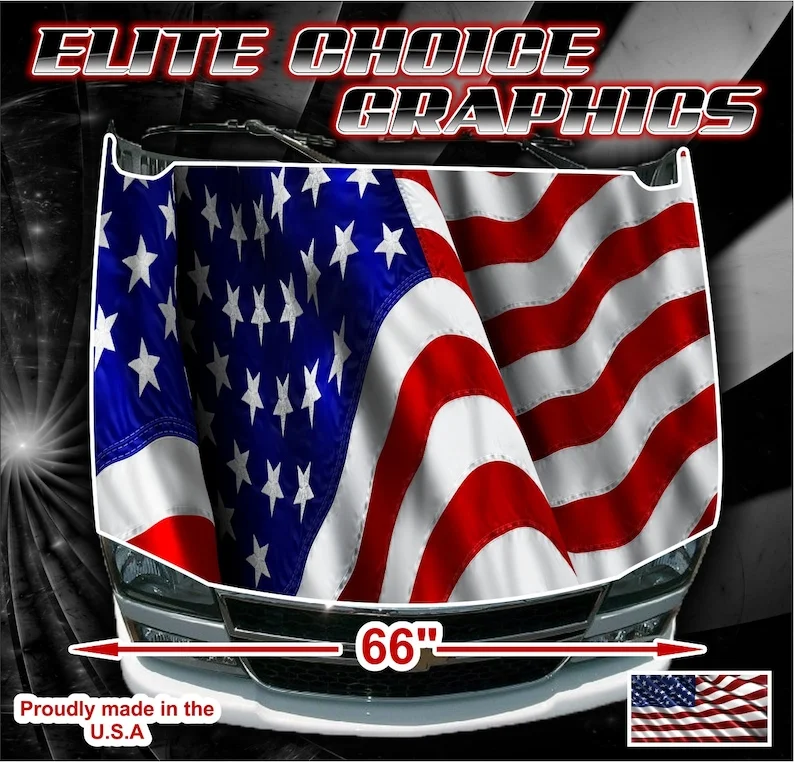 

Виниловый капот с изгибом в виде американского флага, наклейка для капота, графическая универсальная наклейка