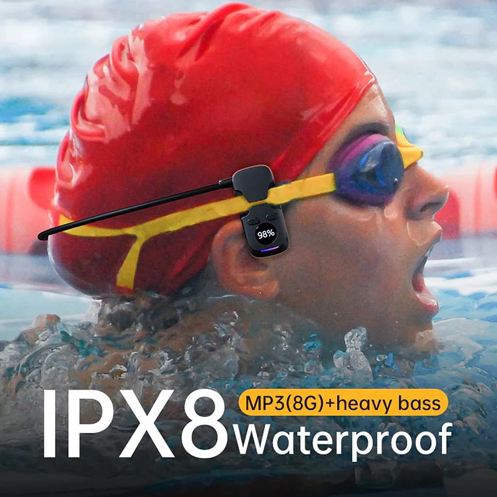 

Bone Conduction Earphones Waterproof Bluetooth-compatible Headset Noise Cancelling Headphone Battery Display Earpiece