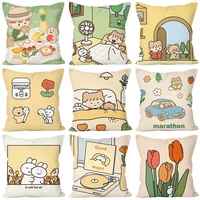 cute rabbit kids throw pillow cover kawaii pillow case home decor pillowcases for pillow bed sofa couch boy girl room aesthetics