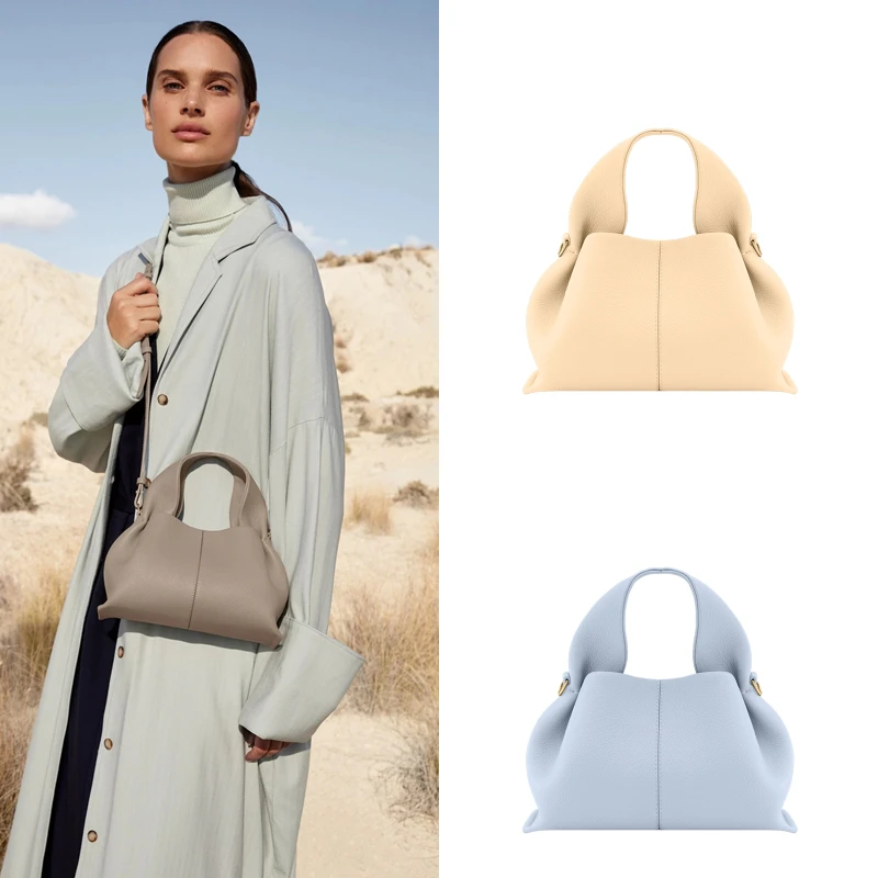 

2023 POLENE paris Four Seasons women's bag small leather cloud dumplings bag Top-Handle Bags