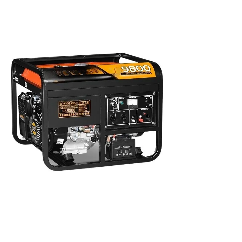Бензиновый генератор мощностью 8 кВт бытовой фонарик однофазный 220 В с двойным