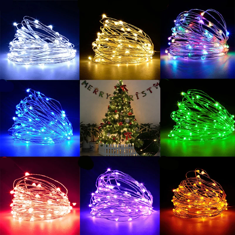 

Led Fairy Lights Copper Wire String Lights Outdoor Lamp Christmas Festoon Garland Light For New Year Wedding Party Decoration