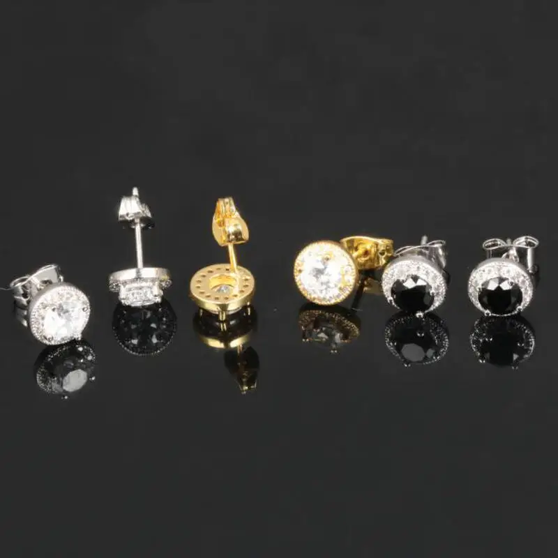 Женские серьги-гвоздики с цирконом Gypsophila круглые серьги родиевым покрытием