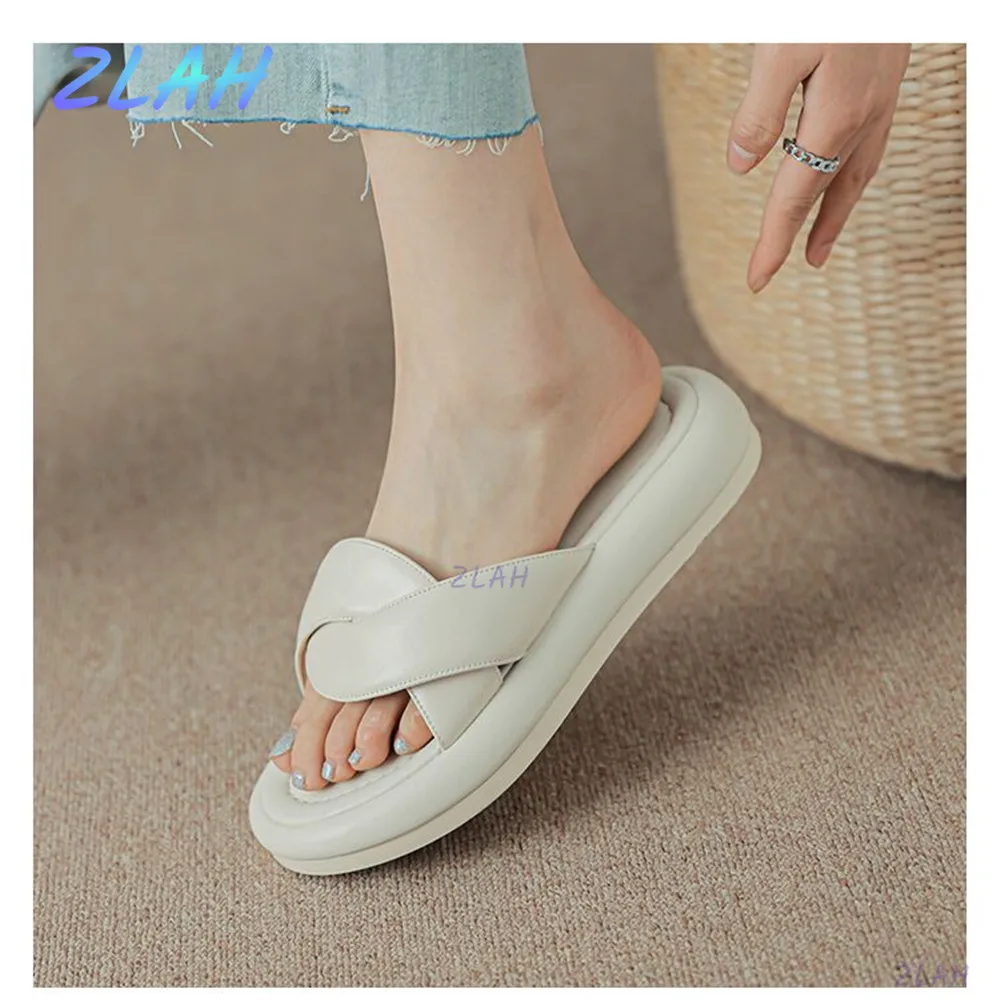 

Новые женские модные тапочки на толстой подошве, женские повседневные туфли на плоской подошве, женские летние тапочки, женская обувь