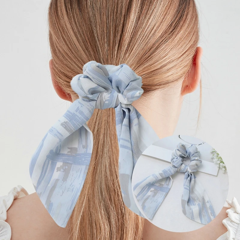 

Pearl Korean High-End Bow Hairband Female Tied Hair Rope Hairrope Headdress Ponytail Streamer Large Intestine Hair Ring