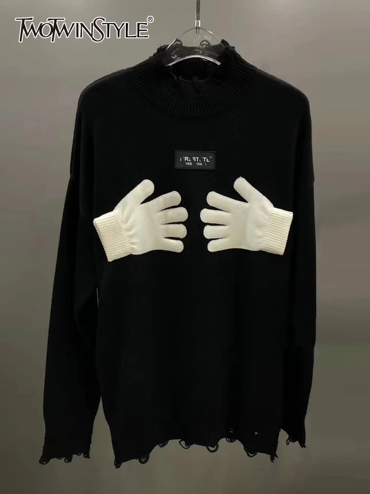 

Женская толстовка TWOTWINSTYLE, разноцветная толстовка с круглым вырезом и длинным рукавом, осень 2022