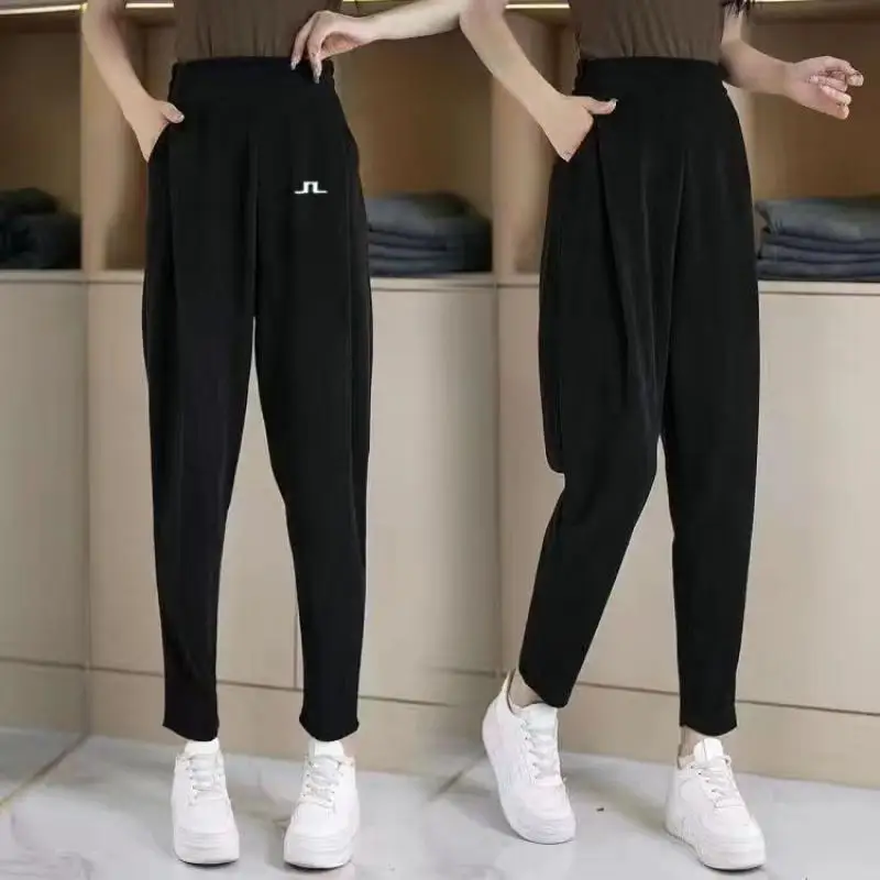 

Large Women's Autumn New Golf High Waist Slim Casual Pants Narrow Versatile Small Foot Radish Scissors Pants