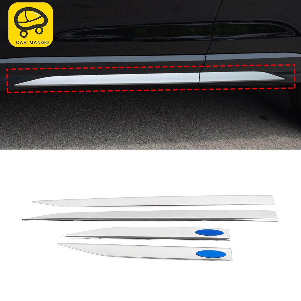 

CarManGo автомобильные аксессуары для Audi Q3 F3 2018-2022 нержавеющая Дверь ворота, боковая хромированная накладка, крышка, отделка, наклейка, украшени...