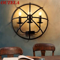 outela american style wall lamp classical led sconce candle indoor loft lighting design industrial retro fixtures