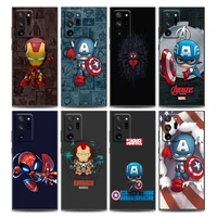 cute marvel captain america iron spider man phone case for samsung note 8 note 9 note10 m11 m12 m30s m32 m21 m51 f41 f62 silicon