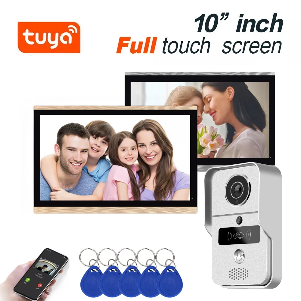 10 Inch Tuya Wireless Wifi Smart Video DoorPhone Intercom System With 1080P RFID Waterproof Outdoor Camera Remote Unlocking Home