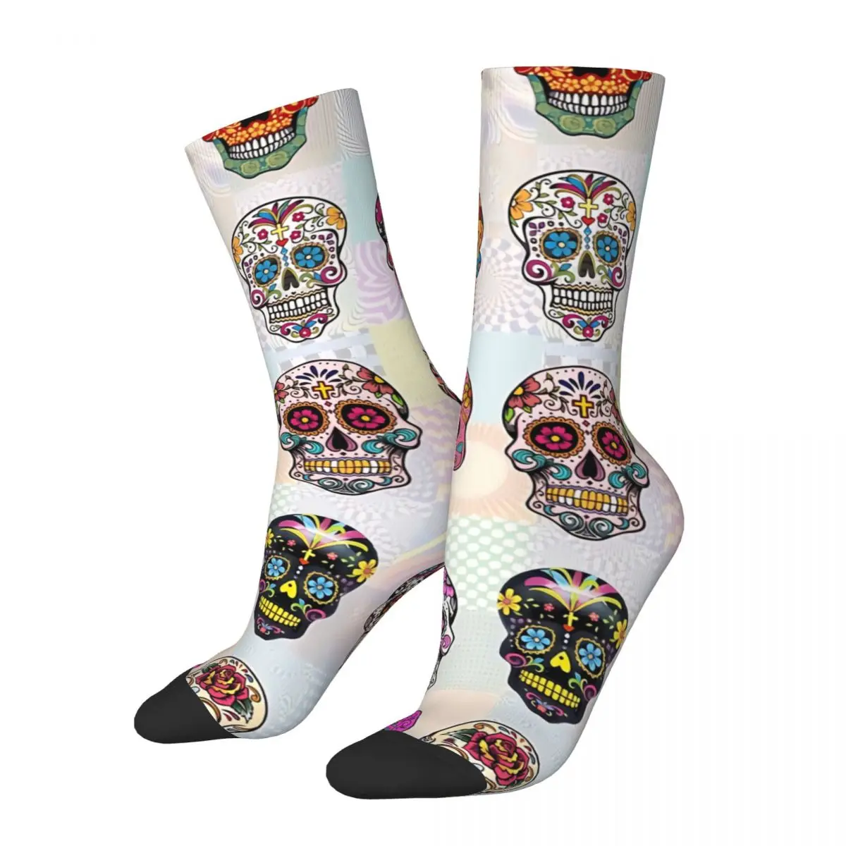 

Funny Men's Socks Mexico Design Vintage Day of the Dead Hip Hop Casual Crew Sock Gift Pattern Printed