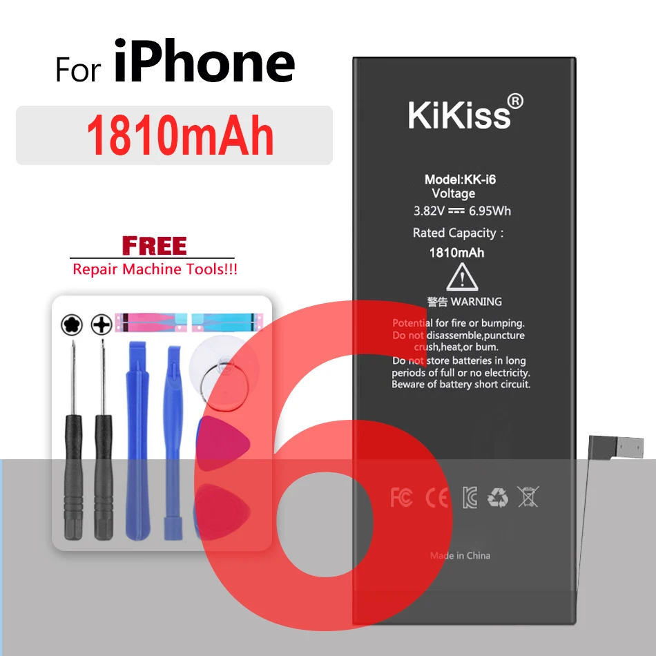 Высококачественный аккумулятор для iPhone 5 6 6S 5S SE 7 8 Plus X Xs Max 11 Pro iPhone5 iPhone7 iPhone8 с бесплатными инструментами.