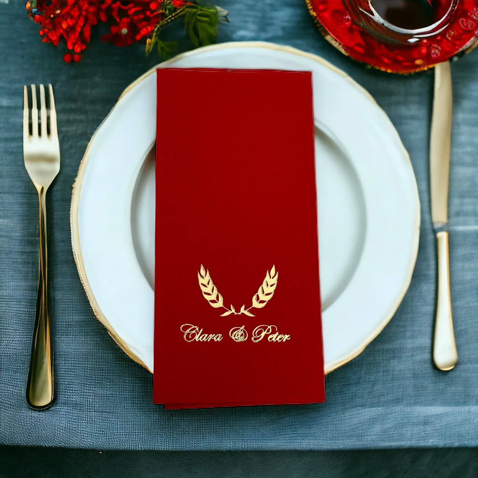 50 шт. салфетки для ужина льняные одноразовые помолвки на заказ впитывающие Sevice