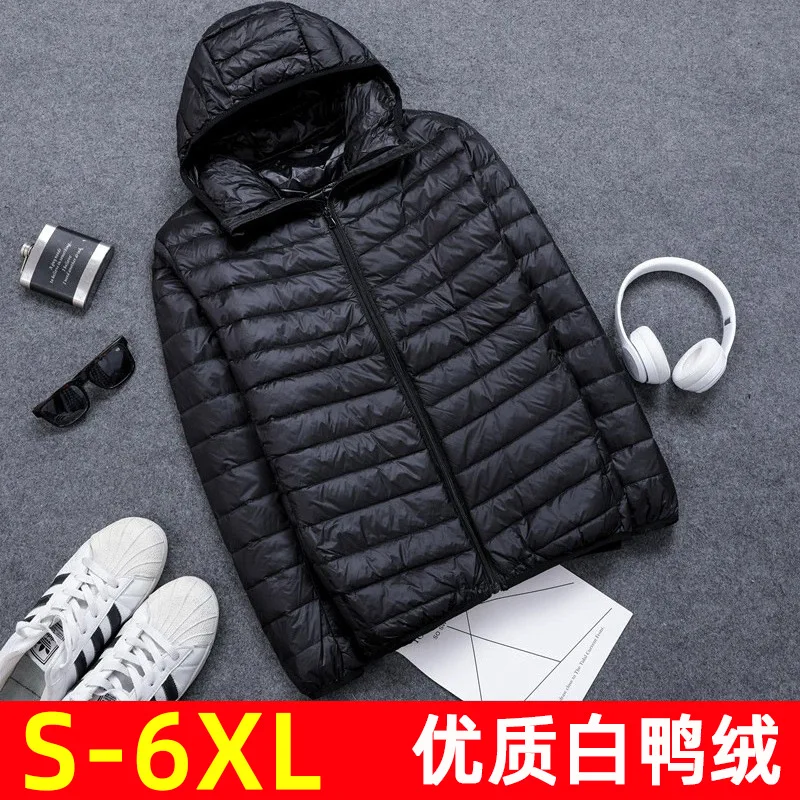 Duck Down Jacket Men Hooded Short Loose Oversized Hoody Ultra Light White Duck Down Jackets Warm Duck Outwear Hoodies Wholesale