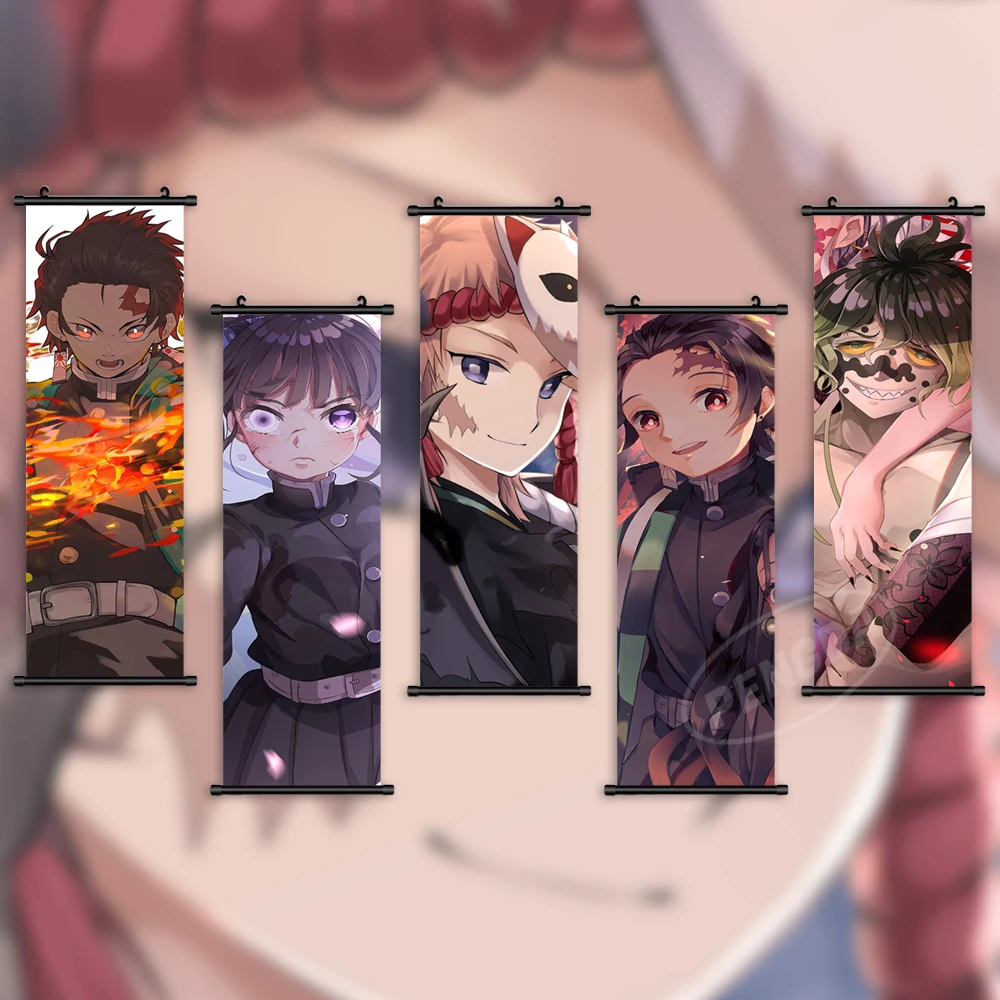 

Canvas Home Decor Demon Slayer Wall Artwork Agatsuma Zenitsu Painting Hanging Tsuyuri Kanawo Scrolls Print Anime Picture Poster