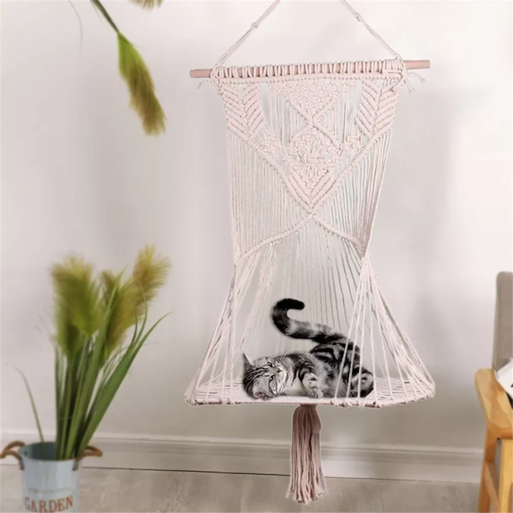 

2023NEW Swing Hand-woven Hammock Pet House Kennel Bohemian Handwoven Tapestry Wall Hanging Home Decoration Wall Hanging