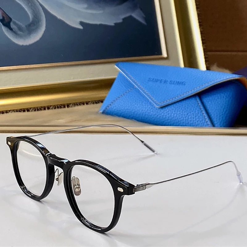 

Супер Samsung A-HARRY оптические очки для мужчин женщин мужчин Ретро Стиль Анти-синий свет пластина овальной оправы с коробкой