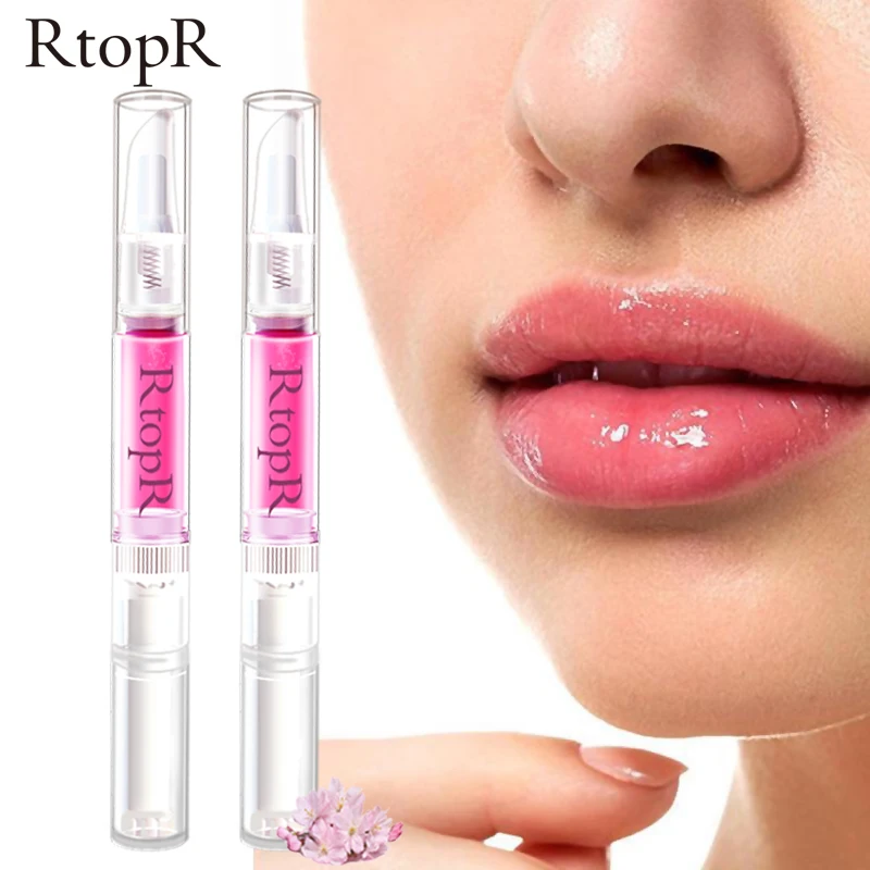 

2pcs RtopR Sakura Lip Essence Anti-Dry Crack Exfoliating Repair Reduce Lip Fine Lines Essence Moisturizing Beauty Lip Care 3ml